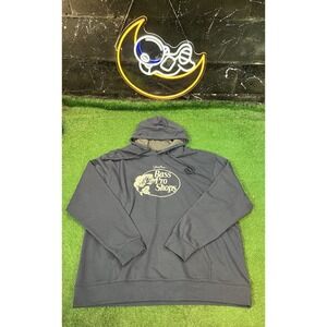 Bass Pro Shops Johnny Morris Hoodie Men's XL Fleece‎ Sweatshirt Pullover Blue